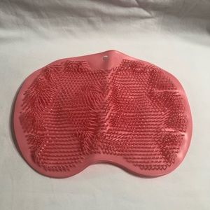 Shower back and Foot Scrub mat with non slip suction cup pink.